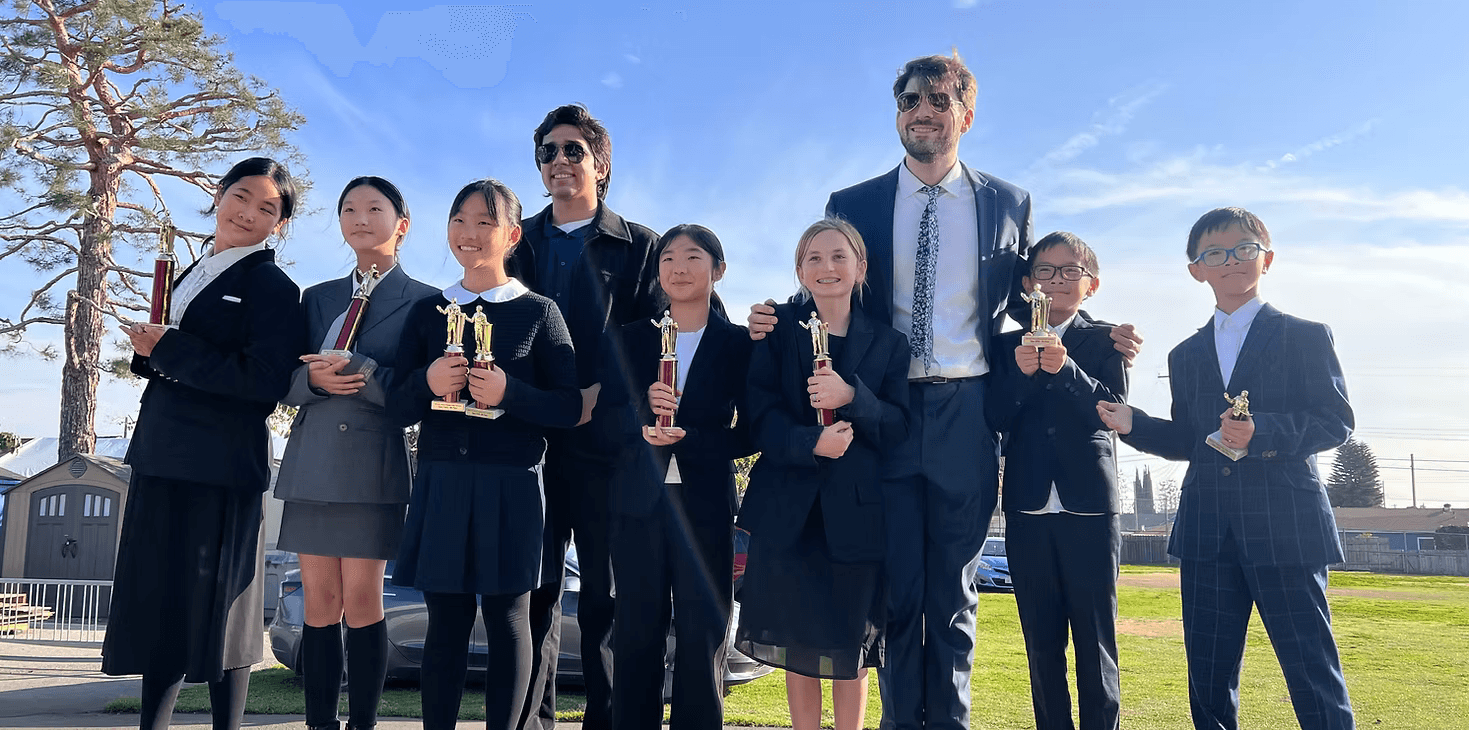 Students participating in speech tournament